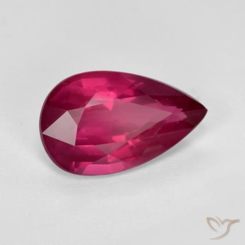 Rubi framboesa vermelha Natural 2.36ct, Formato de pêra, VS-SI