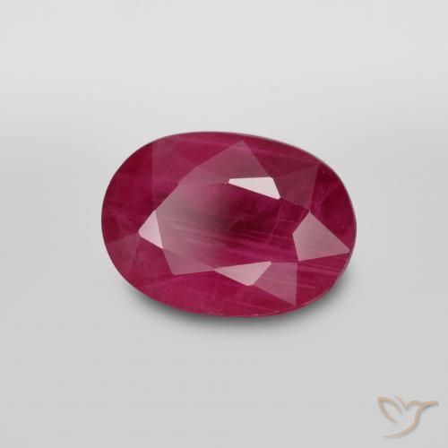 Rubi Vermelho médio-escuro Natural 1.38ct, oval, VS-SI