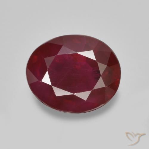 1.07ct Natural Vermelho escuro Rubi, oval, SI