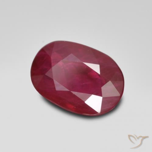 Rubi Vermelho escuro Natural 1.03ct, oval, VS-SI