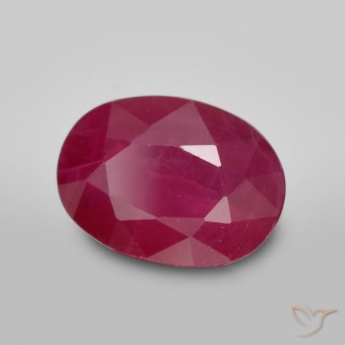 Rubi Vermelho escuro Natural 1.08ct, oval, VS-SI