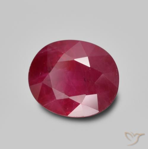 Rubi Vinho vermelho Natural 1.41ct, oval, VS-SI
