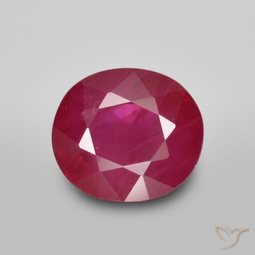 1.36ct Natural vermelho médio Rubi, oval, VS-SI