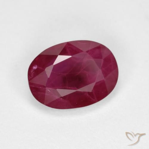Rubi Vermelho escuro Natural 1.03ct, oval, VS-SI