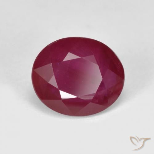 Rubi Vermelho escuro Natural 1.03ct, oval, VS-SI