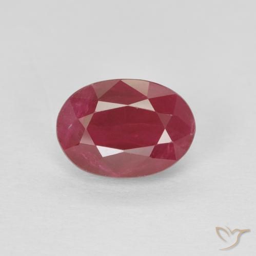 1.09ct Natural vermelho médio Rubi, oval, VS-SI