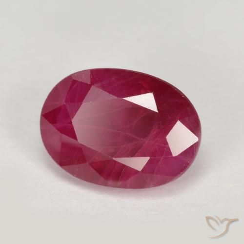 Rubi Vermelho rosado Natural 1.27ct, oval, VS-SI