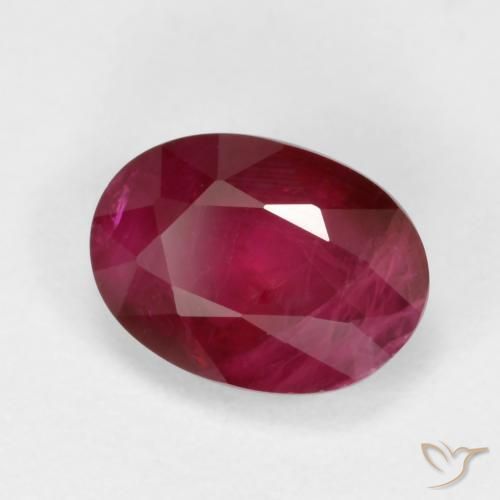 Rubi Vermelho escuro Natural 1.03ct, oval, VS-SI