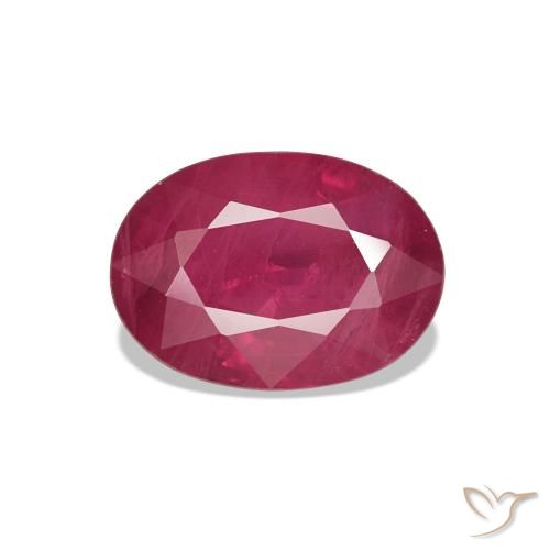 Rubi Vermelho rosado Natural 1.09ct, oval, SI