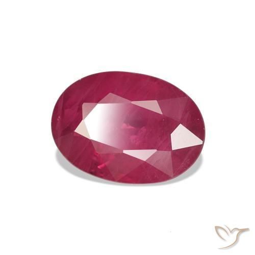 Rubi Vermelho rosado Natural 1.09ct, oval, SI