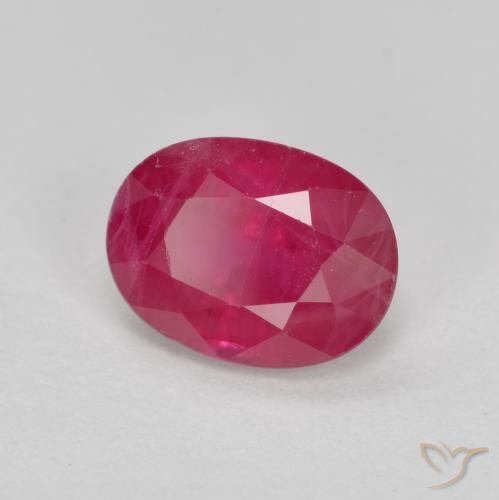 Rubi rosa avermelhado Natural 1.04ct, oval, SI