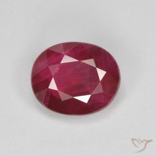 1.10ct Natural Vermelho escuro Rubi, oval, SI