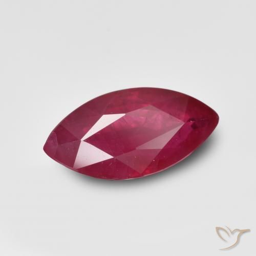 Rubi Vermelho rosado Natural 1.24ct, Marquesa, VS-SI