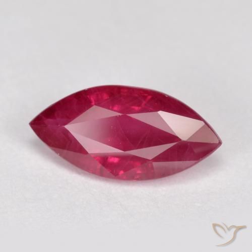Rubi Vermelho médio-escuro Natural 1.05ct, Marquesa, SI
