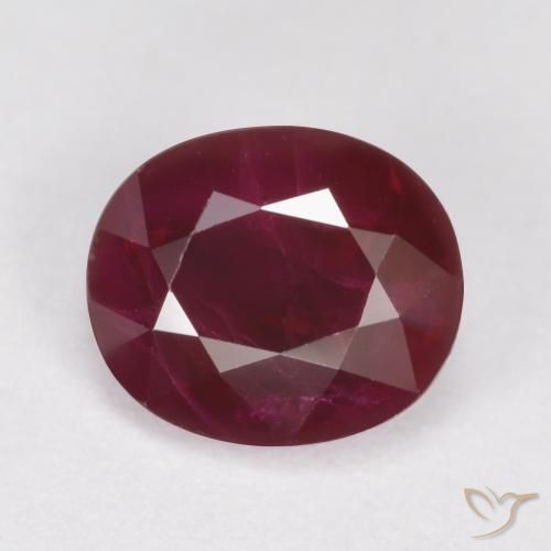 1.09ct Natural Vinho vermelho Rubi, oval, SI