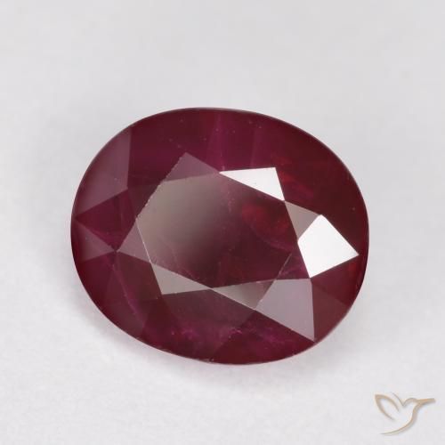 Rubi Vinho vermelho Natural 1.09ct, oval, SI