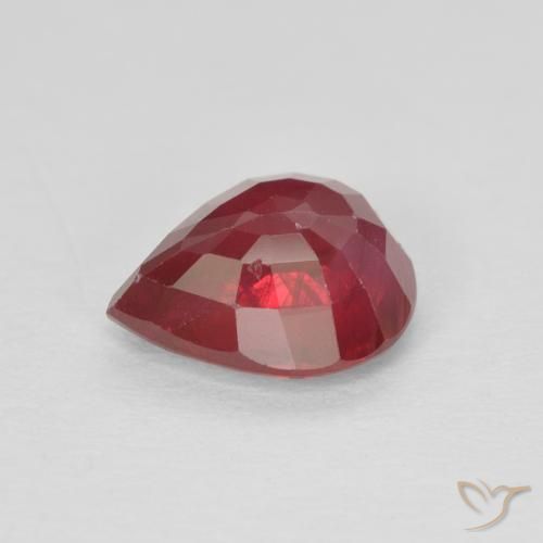 Rubi Jam Red Natural 1.37ct, Formato de pêra, SI