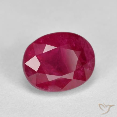 Rubi Rosa Avermelhado Profundo Natural 1.35ct, oval, SI