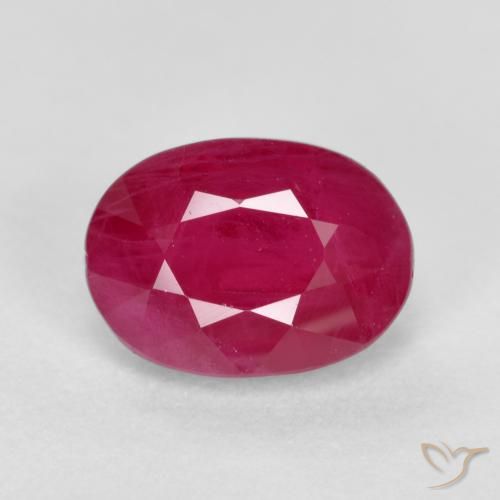 1.23ct Natural vermelho médio Rubi, oval, SI