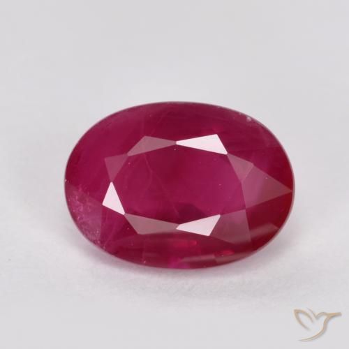 1.10ct Natural vermelho médio Rubi, oval, VS-SI