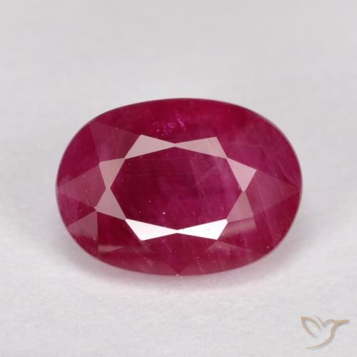 1,29 quilates de rubi lapidação oval, 7 x 5,1 mm de Myanmar, Photo A