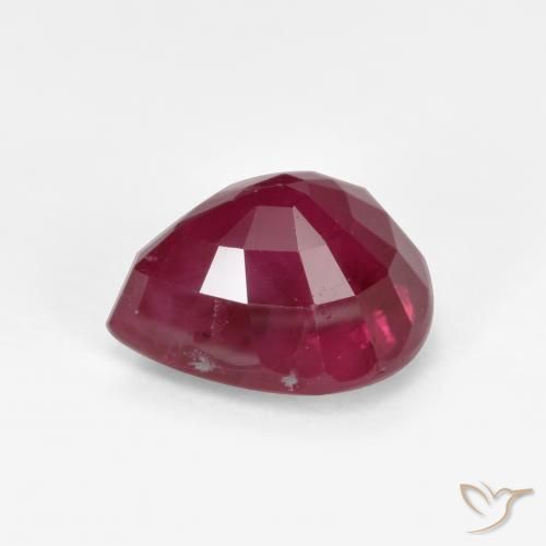 Rubi vermelho médio Natural 1.28ct, Formato de pêra, VS-SI