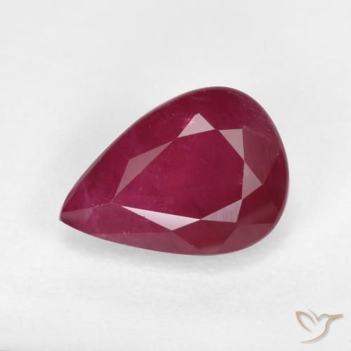 1.04ct Natural Vermelho escuro Rubi, Formato de pêra, VS-SI