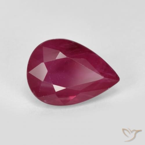1.06ct Natural rosa avermelhado Rubi, Formato de pêra, VS-SI