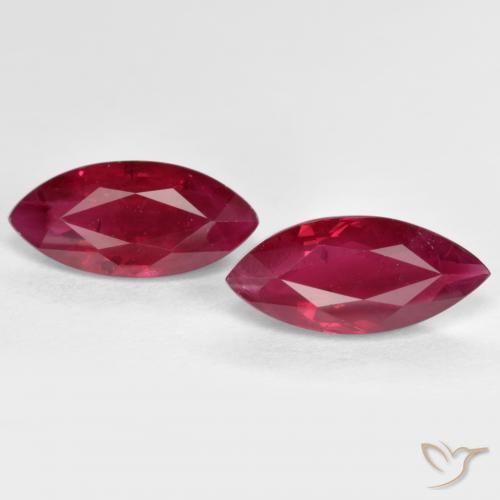 2,43 ct Marquise Cut Ruby, 9,7 x 4,5 mm De Myanmar, Photo A