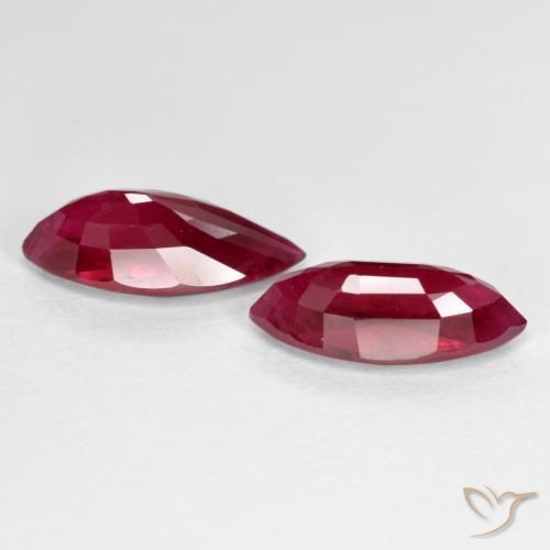 Pedras preciosas de Rubi Vermelho médio-escuro natural de 2.43 ct, Marquesa, SI