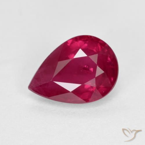 Rubi Vermelho médio-escuro Natural 1.01ct, Formato de pêra, VS-SI