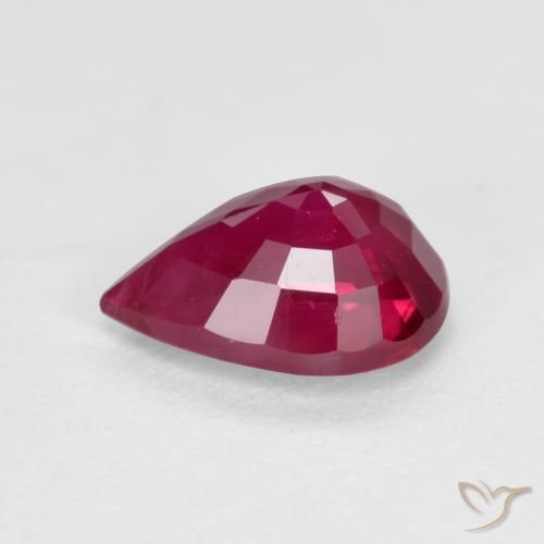 Rubi Vermelho médio-escuro Natural 1.01ct, Formato de pêra, VS-SI