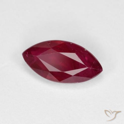Rubi Vermelho escuro Natural 1.06ct, Marquesa, VS-SI