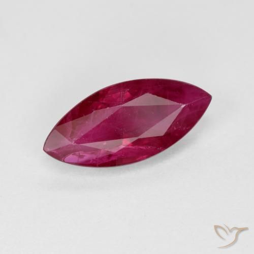 Rubi Vermelho escuro Natural 1.20ct, Marquesa, VS-SI