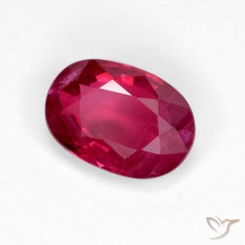 Rubi Vermelho médio-escuro Natural 1.05ct, oval, VS-SI
