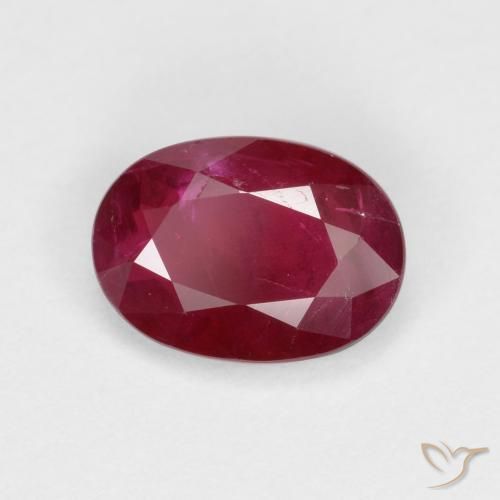 Rubi Vinho vermelho Natural 1.06ct, oval, VS-SI