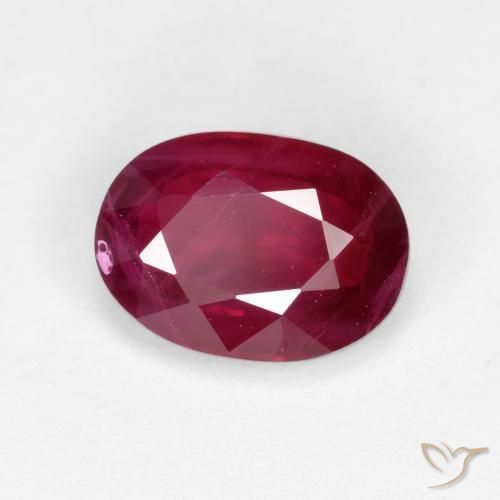 Rubi Vermelho médio-escuro Natural 1.22ct, oval, VS-SI