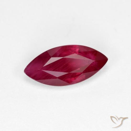Rubi Vermelho escuro Natural 1.10ct, Marquesa, VS-SI