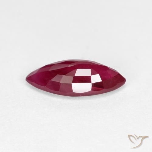 Rubi Vermelho escuro Natural 1.10ct, Marquesa, VS-SI