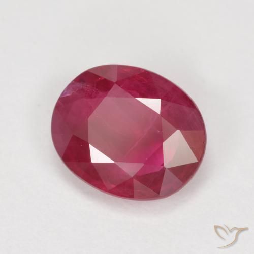 Rubi Rosa Avermelhado Profundo Natural 1.11ct, oval, VS-SI