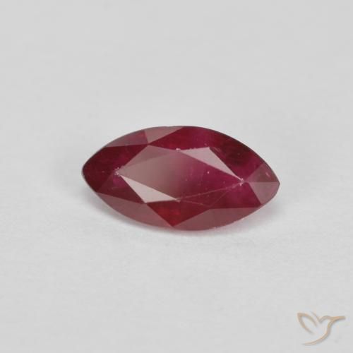 Rubi Vermelho escuro Natural 0.94ct, Marquesa, VS-SI