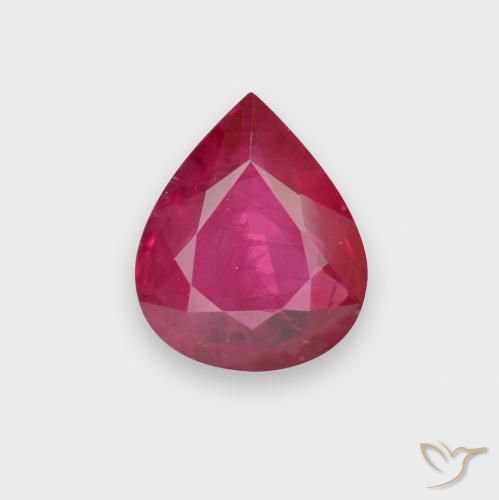Rubi Luz vermelha Natural 0.84ct, Formato de pêra, VS-SI