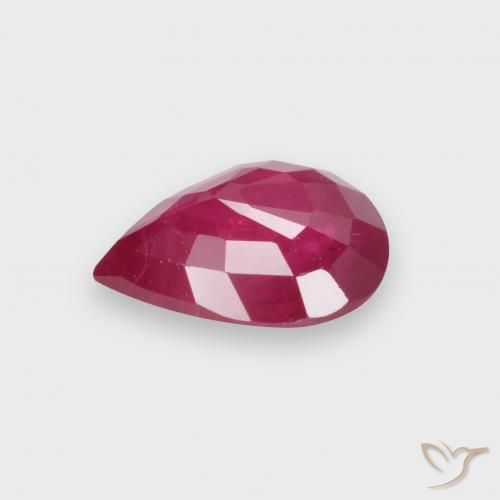 Rubi Luz vermelha Natural 0.84ct, Formato de pêra, VS-SI