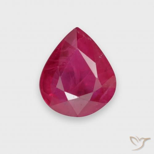 Rubi vermelho médio Natural 1.73ct, Formato de pêra, VS-SI