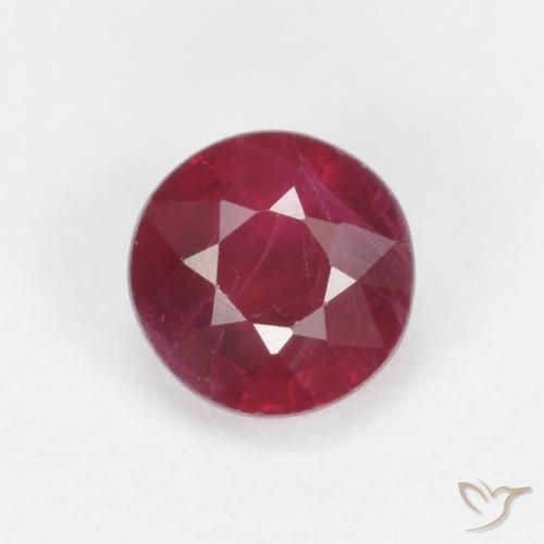 0.44ct Natural vermelho médio Rubi, Redondo, SI