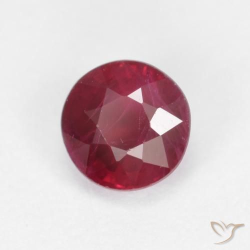 Rubi vermelho médio Natural 0.44ct, Redondo, SI