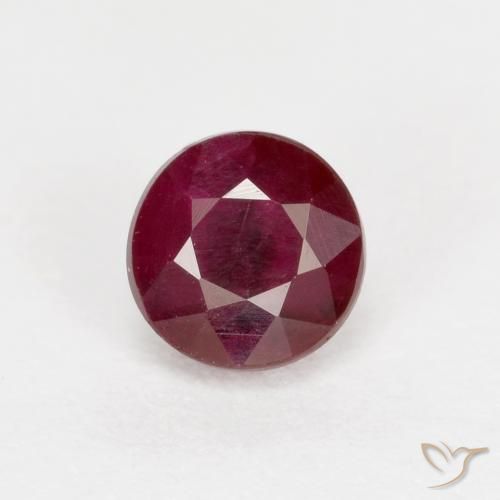 0.43ct Natural Vinho vermelho Rubi, Redondo, SI