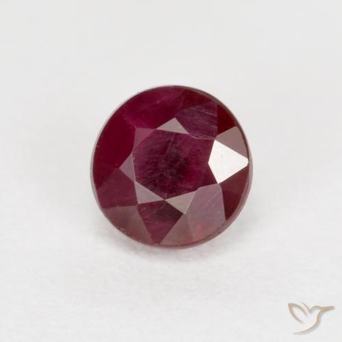Rubi Vinho vermelho Natural 0.43ct, Redondo, SI