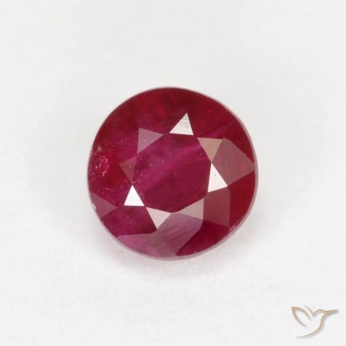 0.49ct Natural Vermelho escuro Rubi, Redondo, SI