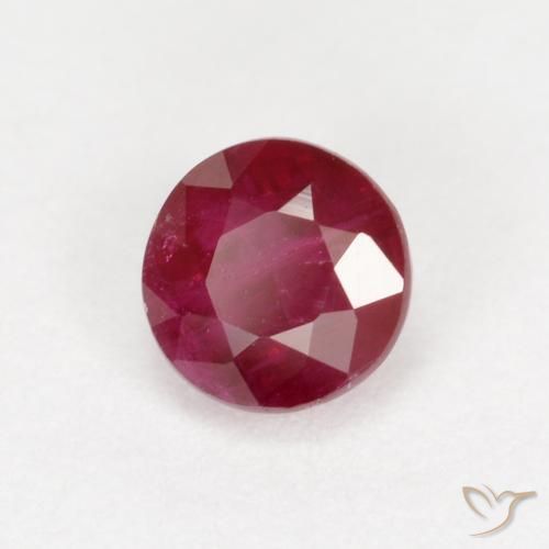 Rubi Vermelho escuro Natural 0.49ct, Redondo, SI